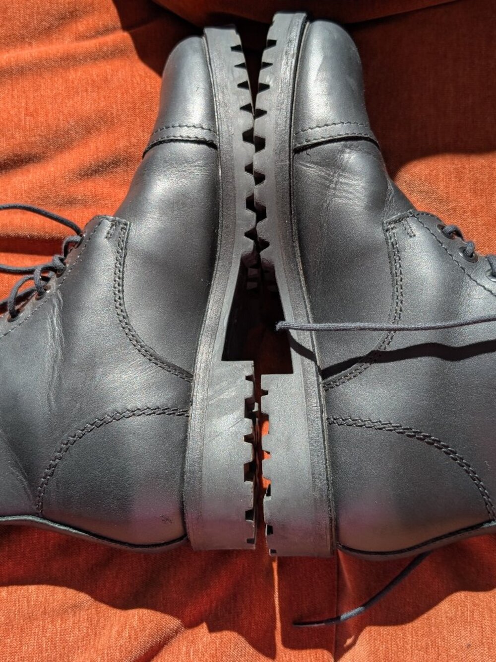 Portland Leather Goods Patina black leather boots Men's 10.5